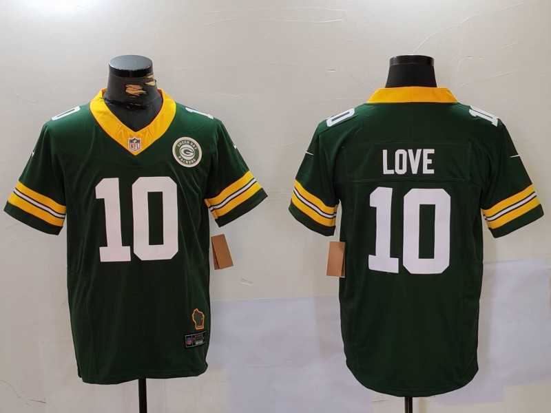 Men%27s Green Bay Packers #10 Jordan Love Green 2023 F.U.S.E. With Patch Limited Stitched Jersey->green bay packers->NFL Jersey